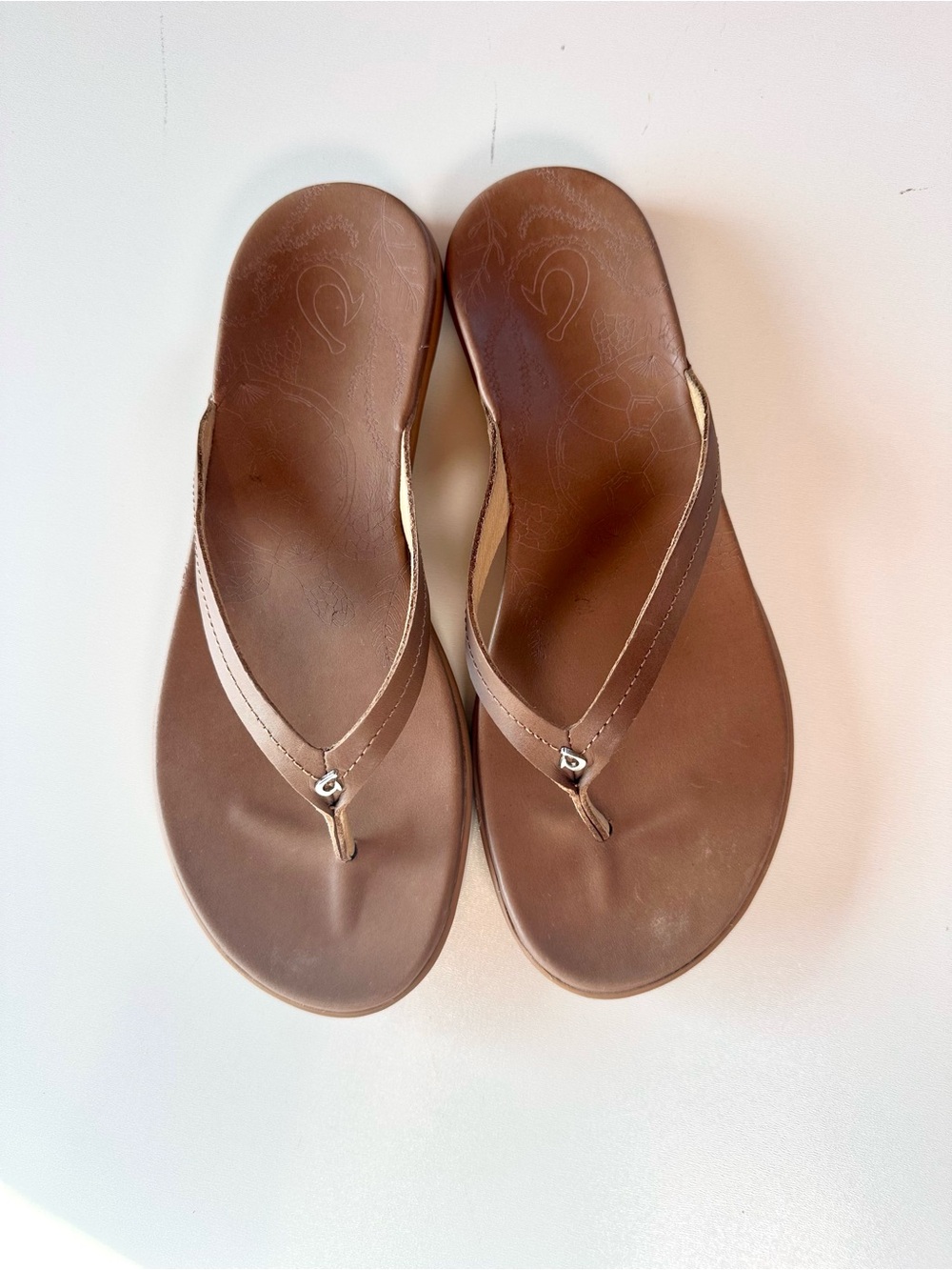 NWOT Women’s OluKai Honu Flip Flop Leather Sandals - Picture 6 of 11
